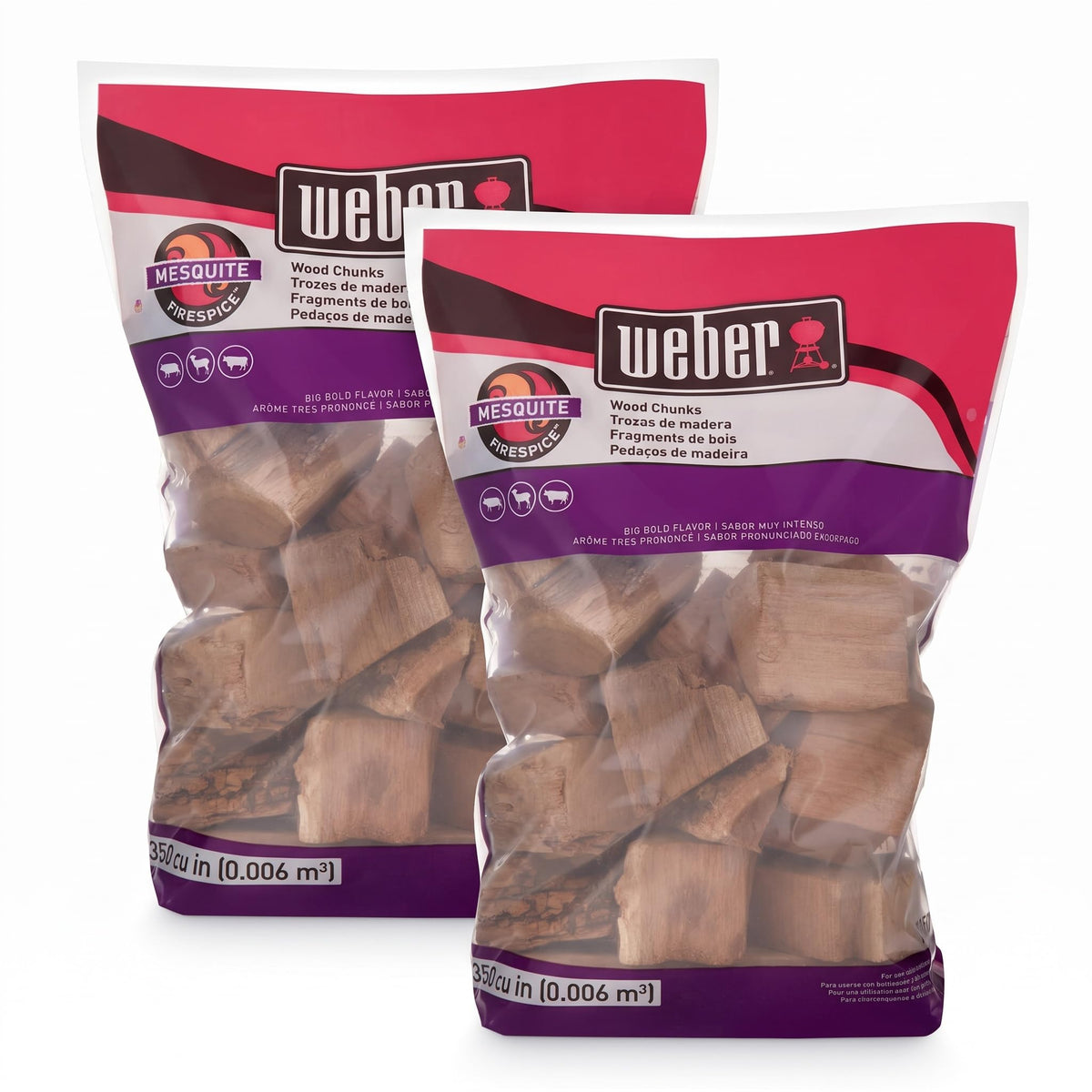 Weber® Cherry Wood Chunks, Outdoor Cooking Fuel, 4 lb