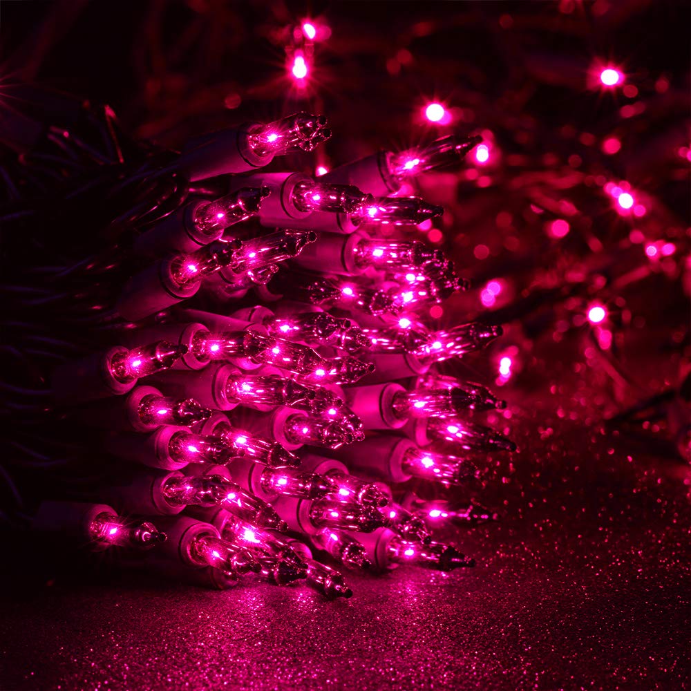 Brizled Orange Halloween Lights, 21.3ft 100-ct Incandescent Halloween String Lights Connectable, UL Certified Orange Light String, Black Wire Mini Light Set for Fall Season Holiday Thanksgiving Tree