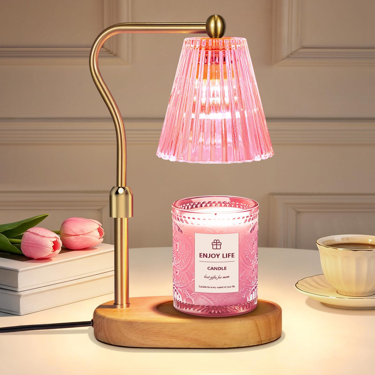 seenlast Candle Warmer Lamp with Timer Dimmer Adjustable Height for New Home Bedroom,Mothers Day Gifts,Vintage Home Decor for Scented Jar