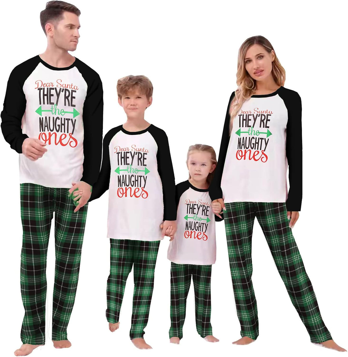 OAKFashion Christmas Family Pajamas Holiday Christma Pajama Family Matching Pjs Set Sleepwear Xmas Jammies