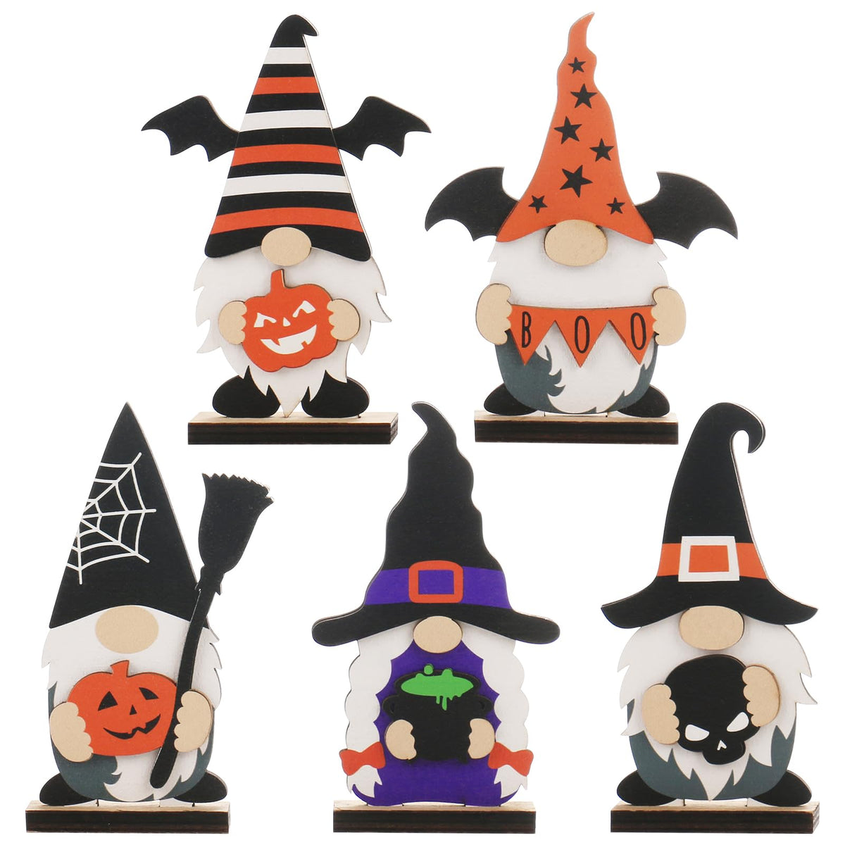 5PCS Halloween Witch/Ghost/Shoes Decoration for Indoor Home Table Decor