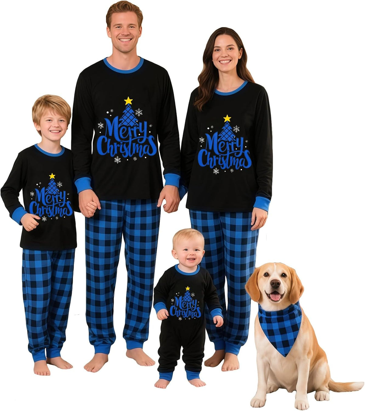 OAKFashion Christmas Family Pajamas Holiday Christma Pajama Family Matching Pjs Set Sleepwear Xmas Jammies