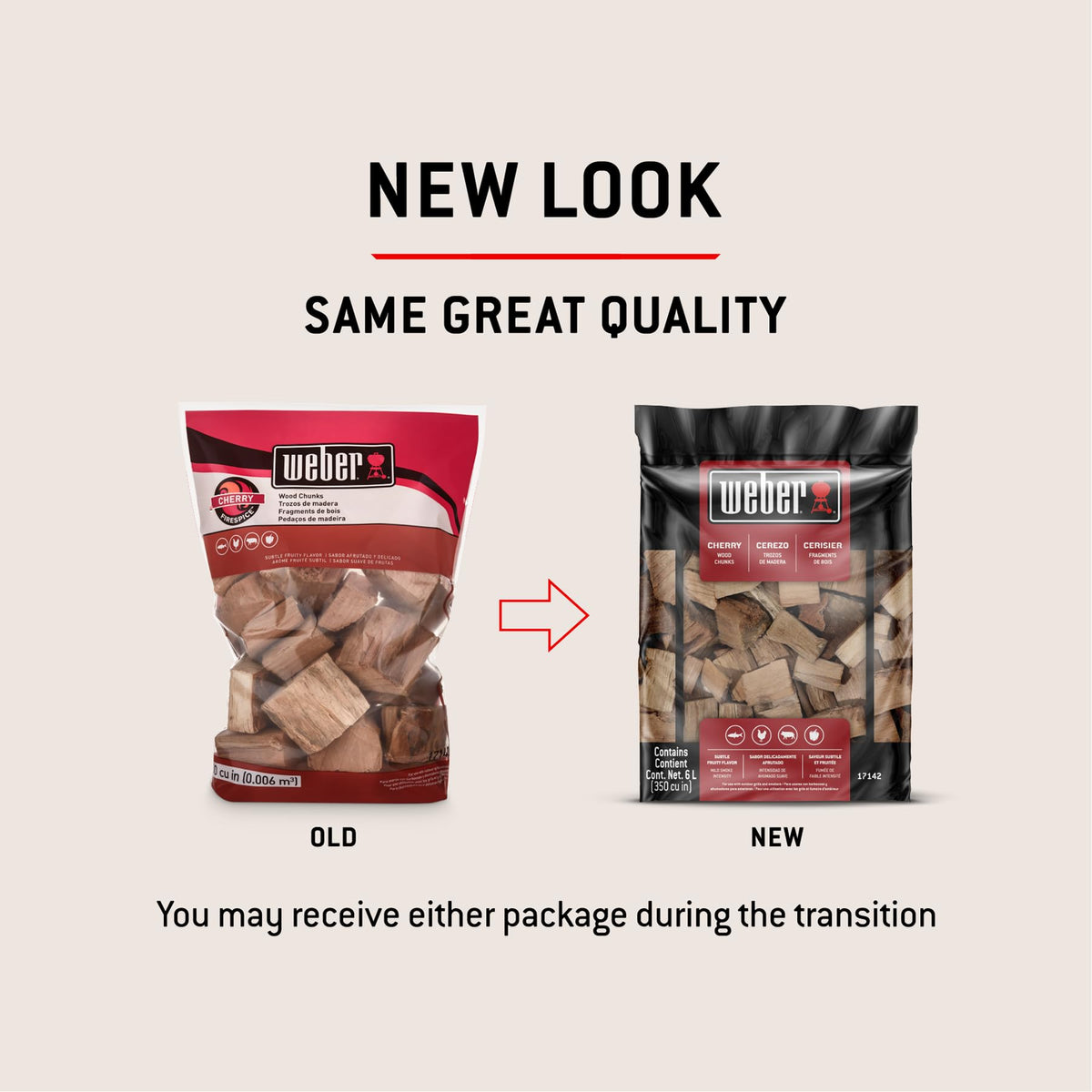 Weber® Cherry Wood Chunks, Outdoor Cooking Fuel, 4 lb