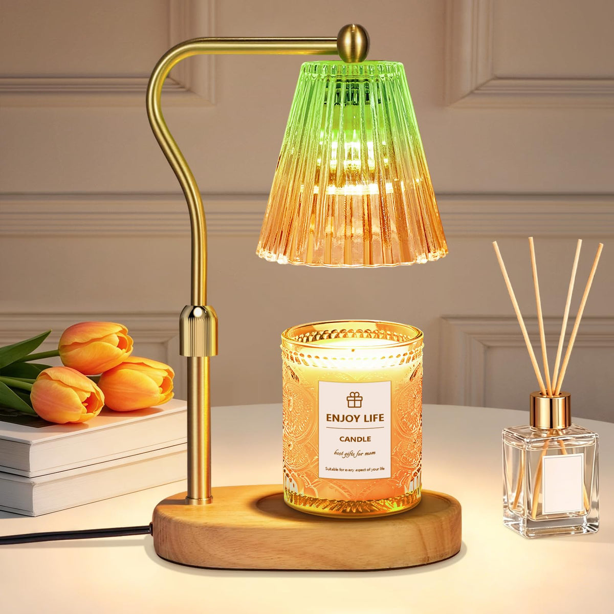 seenlast Candle Warmer Lamp with Timer Dimmer Adjustable Height for New Home Bedroom,Mothers Day Gifts,Vintage Home Decor for Scented Jar