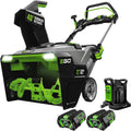EGO Power+ 21" Electric Snow Blower, Gray/Black, Cordless Steel Auger, Includes (2) 56V 5.0Ah Batteries and Dual Port Charger, SNT2112