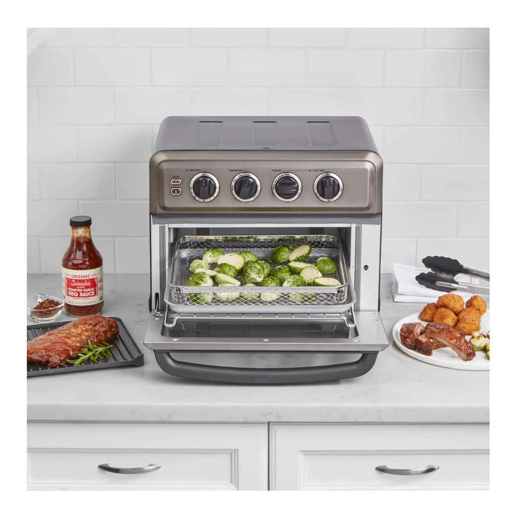 Cuisinart Air Fryer Toaster Oven, 1800W, 8-in-1 with Air Fry, Convection, Broil & Warm, 0.6 Cubic Feet, 60-Minute Timer, TOA-70NAS, Stainless Steel