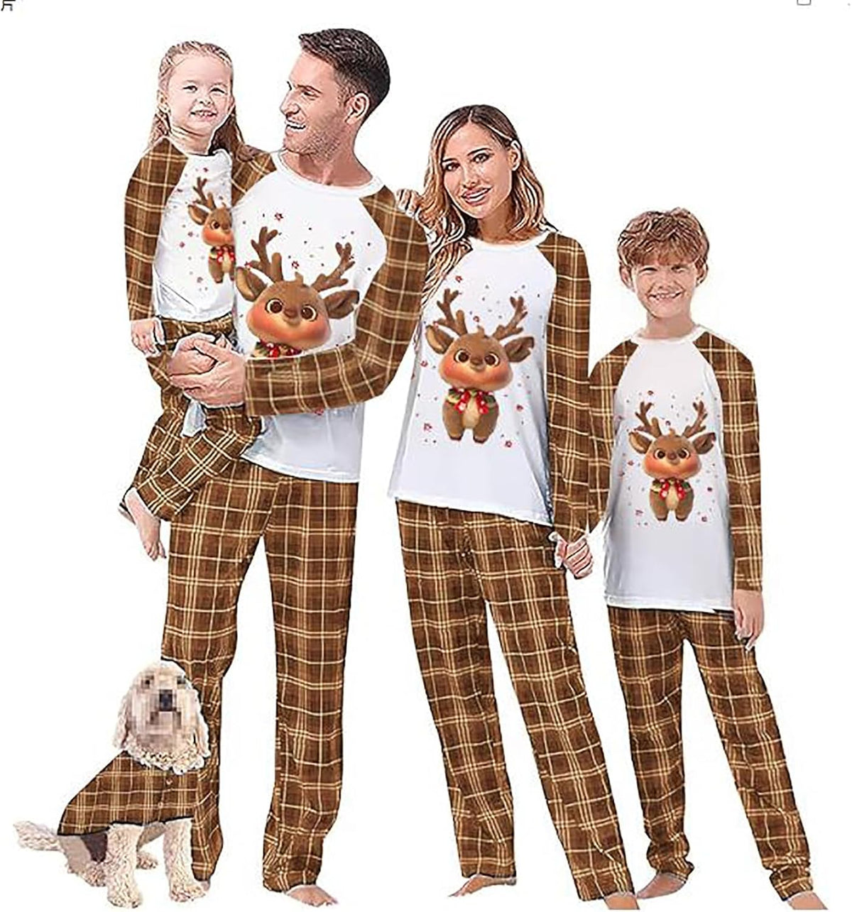 OAKFashion Christmas Family Pajamas Holiday Christma Pajama Family Matching Pjs Set Sleepwear Xmas Jammies