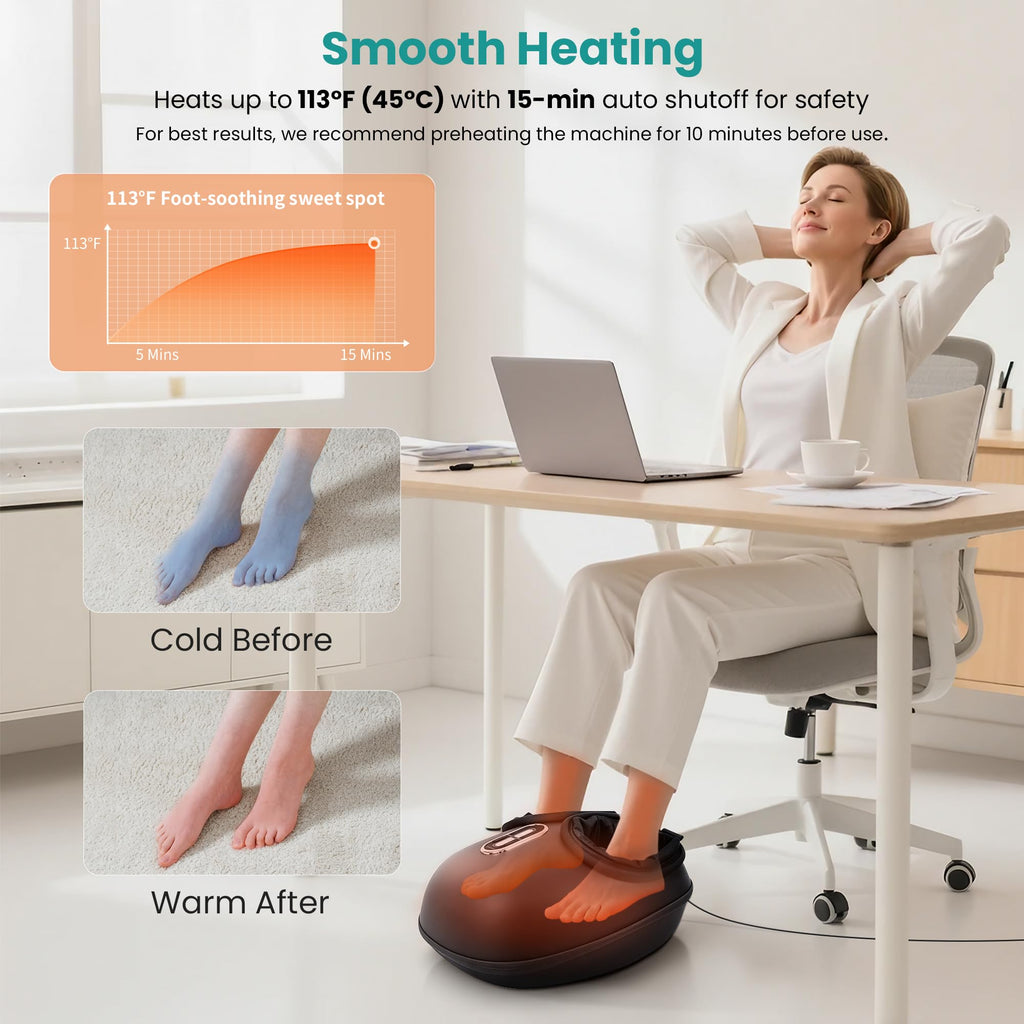 Nekteck Shiatsu Foot Massager with Heat [2026 Upgraded], 3 Modes Deep Kneading Therapy Air Compression, Feet Massage for Plantar Fasciitis, Relaxation Gifts for Men Women Mom Dad Birthday