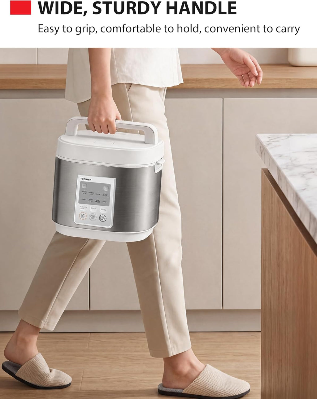 TOSHIBA Rice Cooker Heritage Bento Box, Digital Control, 5.5-Cup Uncooked Rice Capacity, 9 Functions with 3D Heating and 24-Hour Auto Keep Warm