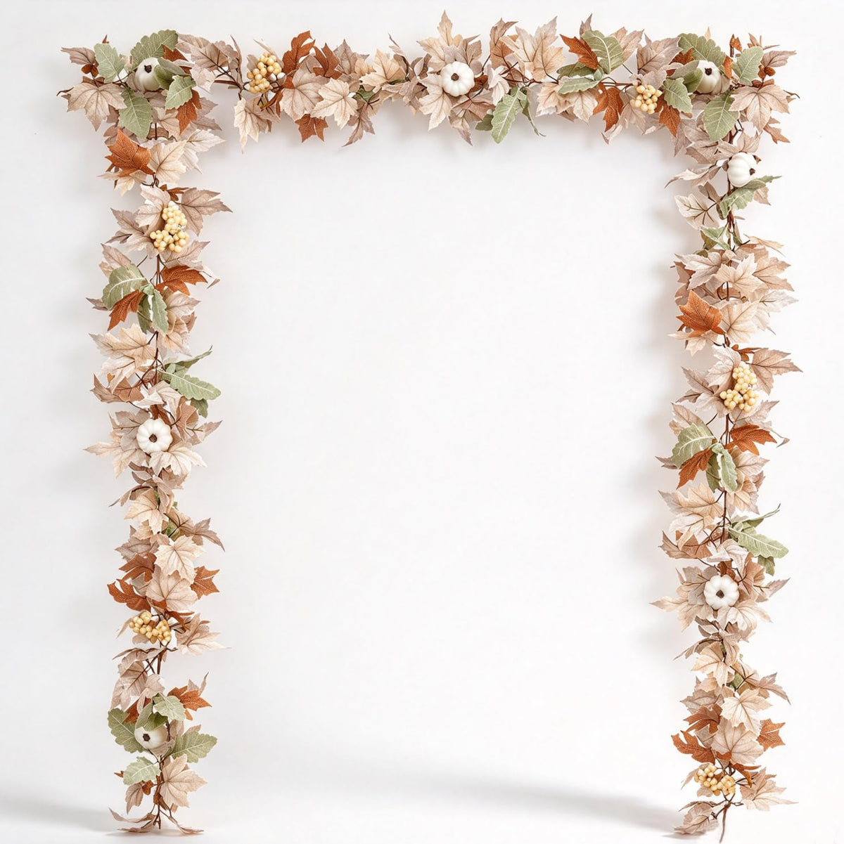 DearHouse 2 Pack Fall Garland Maple Leaf, 5.9Ft/Piece Hanging Vine Garland Artificial Autumn Foliage Garland Thanksgiving Decor for Home Wedding Fireplace Party Christmas (Green)