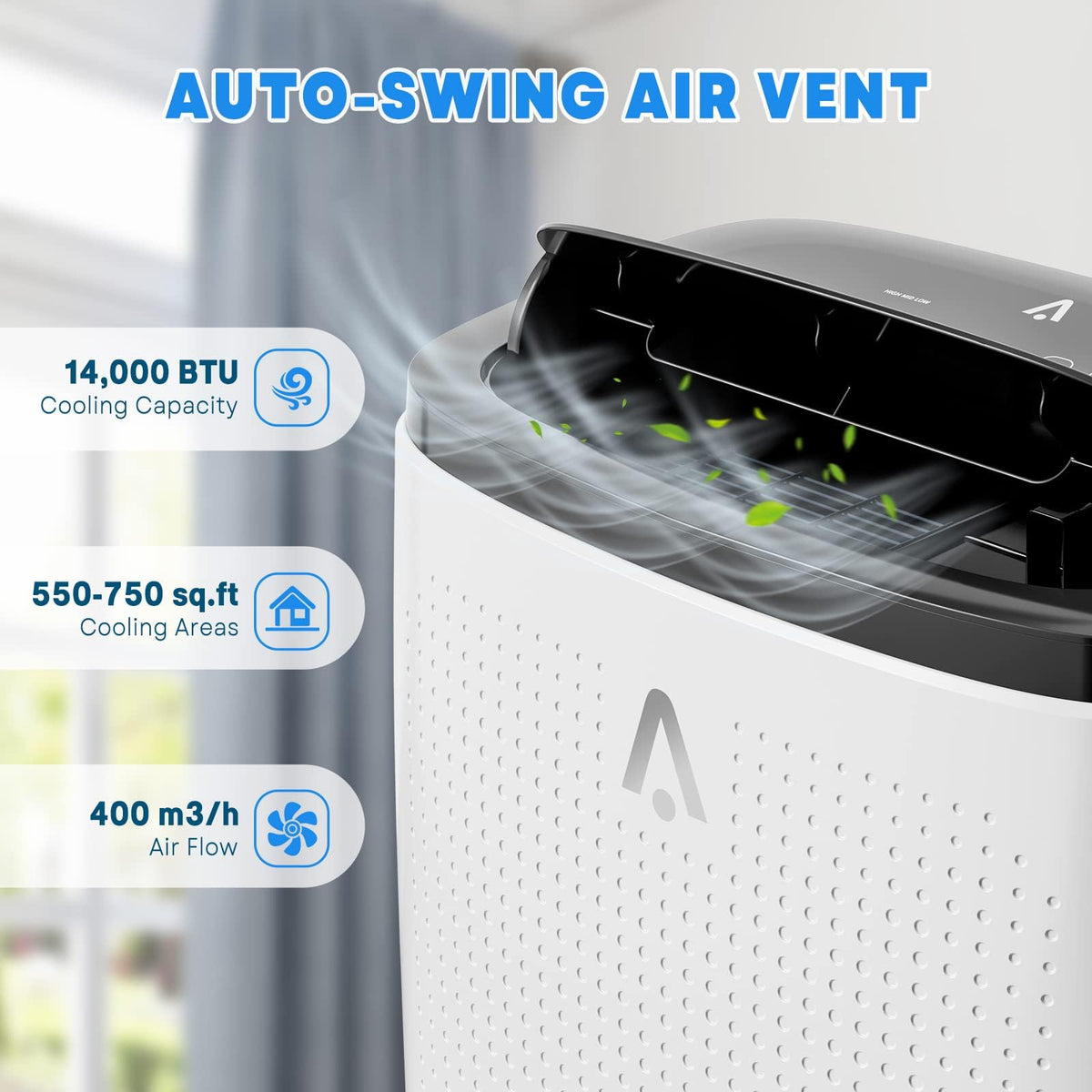 Garvee 3-in-1 Portable Air Conditioner, 14000 BTU (10200 BTU SACC) AC Unit