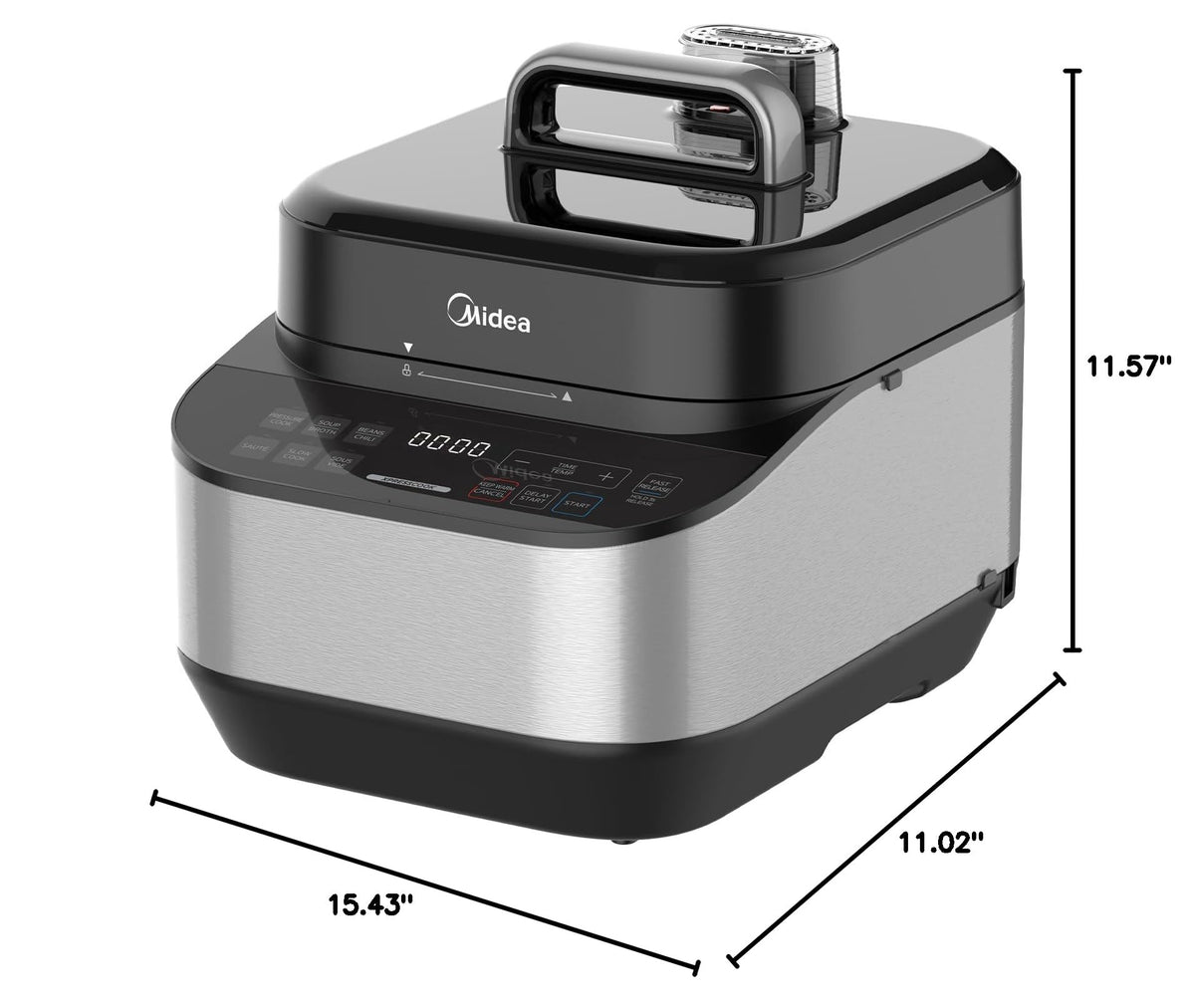 Midea 12-in-1 Electric Pressure Cooker, 6 Quarts, 12 Presets, Multi-Functional Programmable Slow Cooker, Rice Cooker, Steamer, Sauté Pan, Yogurt Maker, and More, Stainless Steel
