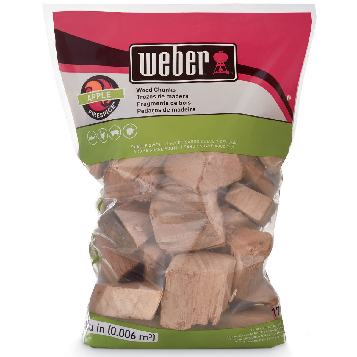 Weber® Cherry Wood Chunks, Outdoor Cooking Fuel, 4 lb