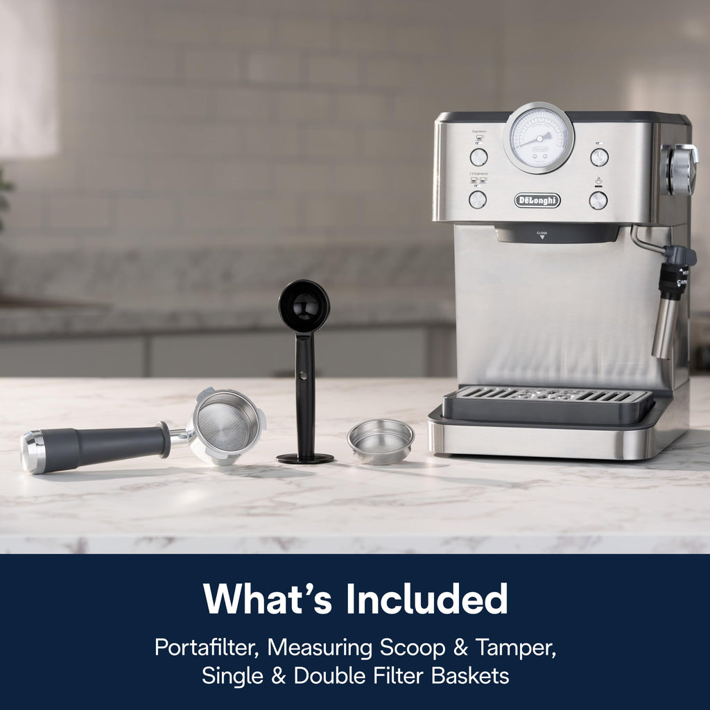 De'Longhi Stilosa Compact Manual Espresso Machine, Manual Milk Frother