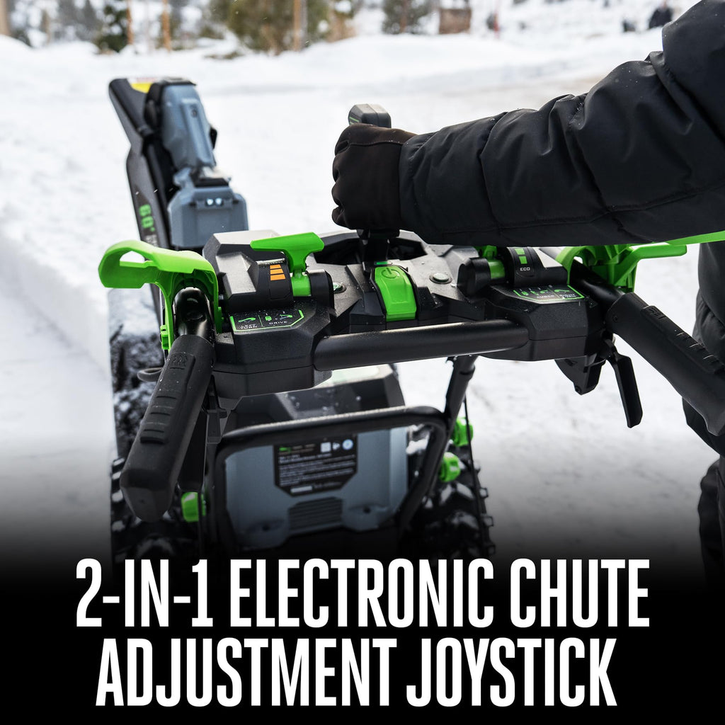 EGO Power+ 21" Electric Snow Blower, Gray/Black, Cordless Steel Auger, Includes (2) 56V 5.0Ah Batteries and Dual Port Charger, SNT2112