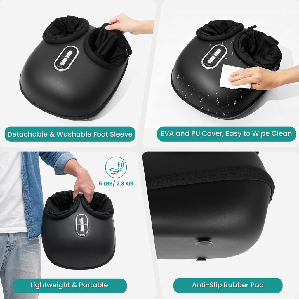 Nekteck Shiatsu Foot Massager with Heat [2026 Upgraded], 3 Modes Deep Kneading Therapy Air Compression, Feet Massage for Plantar Fasciitis, Relaxation Gifts for Men Women Mom Dad Birthday