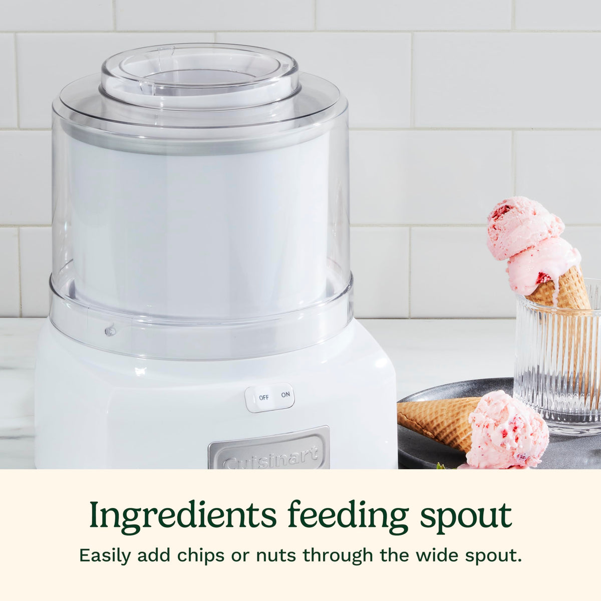 Cuisinart Ice Cream Maker Machine, Fully Automatic, 2 qt, ICE-30BCP1ES