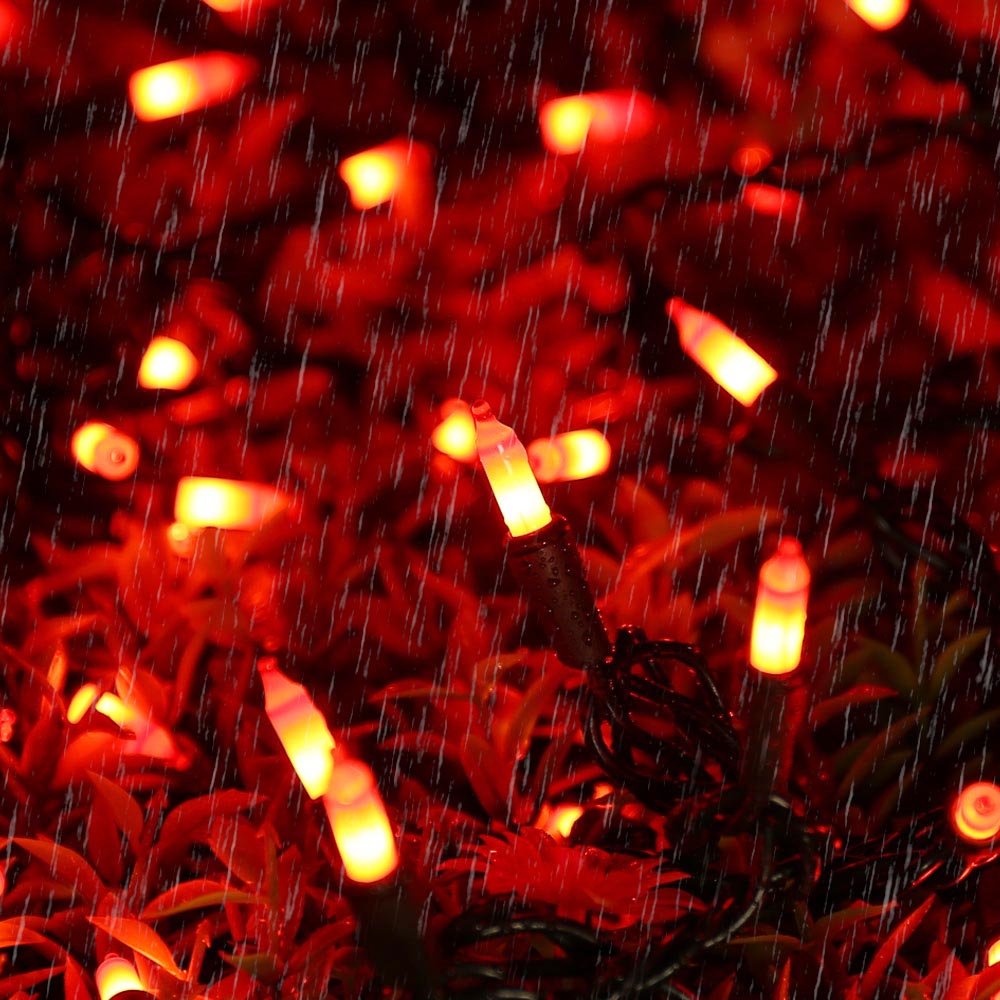 Brizled Orange Halloween Lights, 21.3ft 100-ct Incandescent Halloween String Lights Connectable, UL Certified Orange Light String, Black Wire Mini Light Set for Fall Season Holiday Thanksgiving Tree
