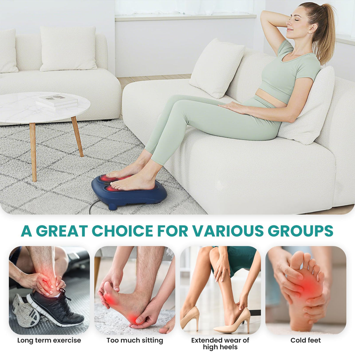 Nekteck Foot Massager with Heat, HSA Eligible FSA Massage Tools Gifts