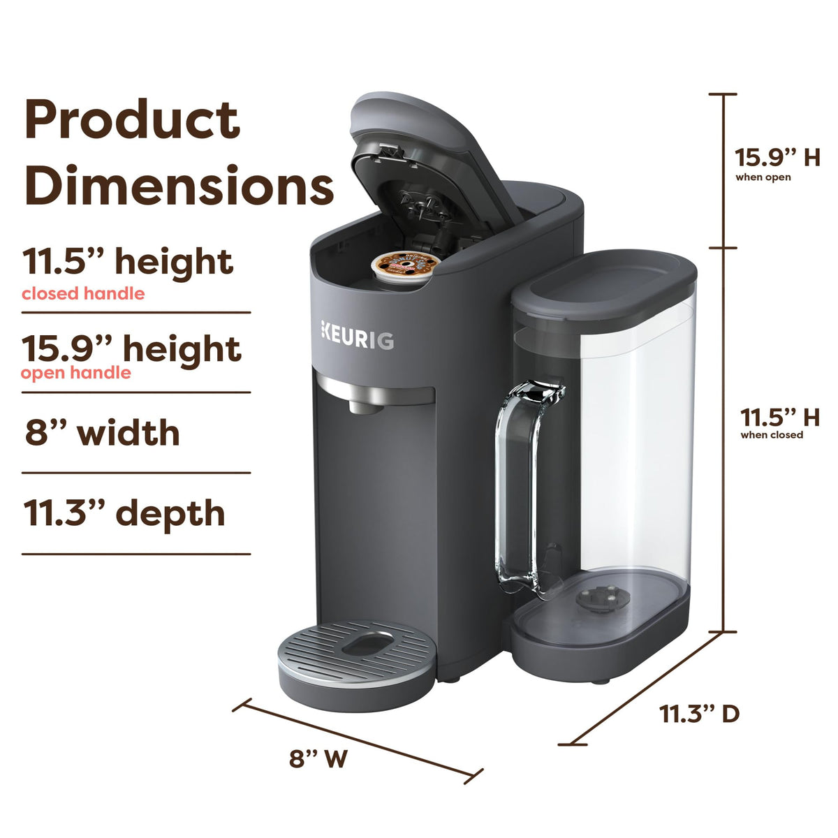 Keurig K-Supreme Gen 2, Hot and Iced Single Serve Coffee Maker, Warm Stone