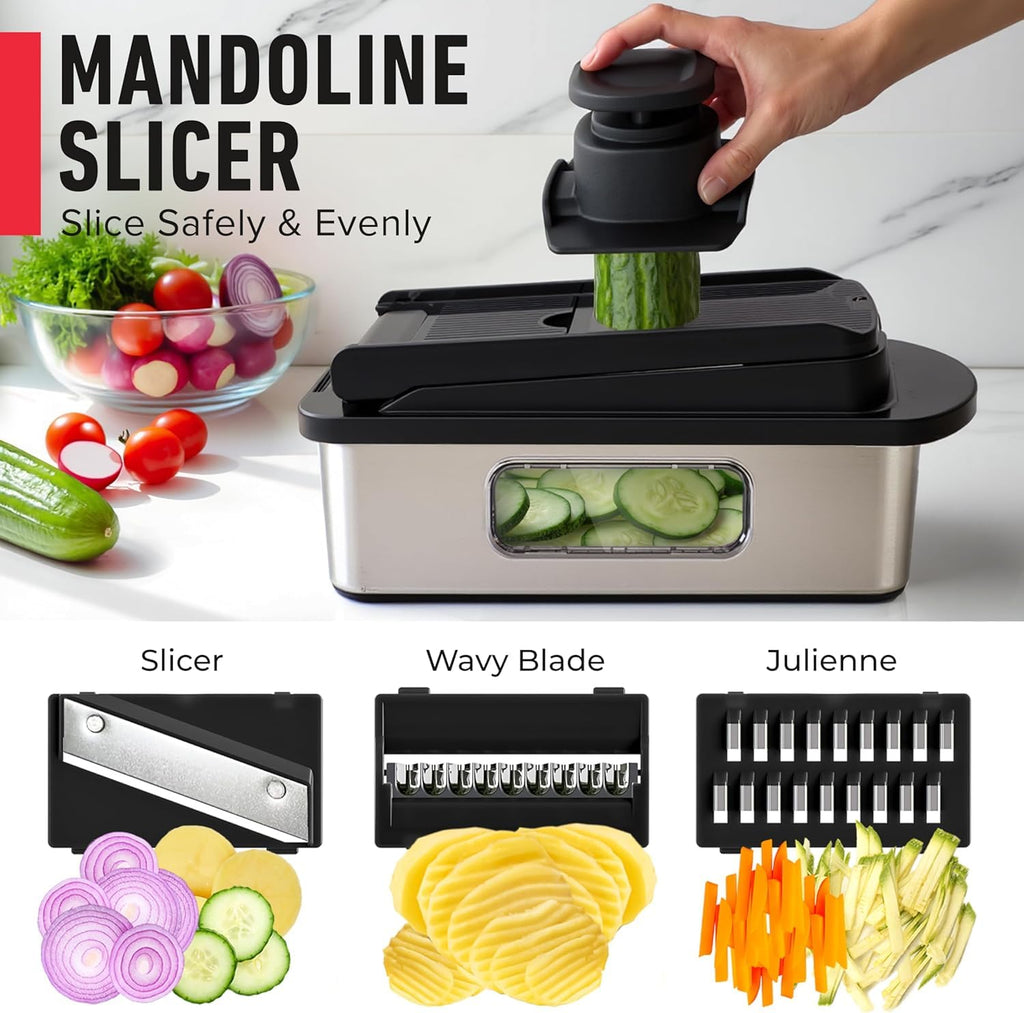 Mueller The Real Original Pro Vegetable Chopper & Mandoline Slicer, 10-in-1