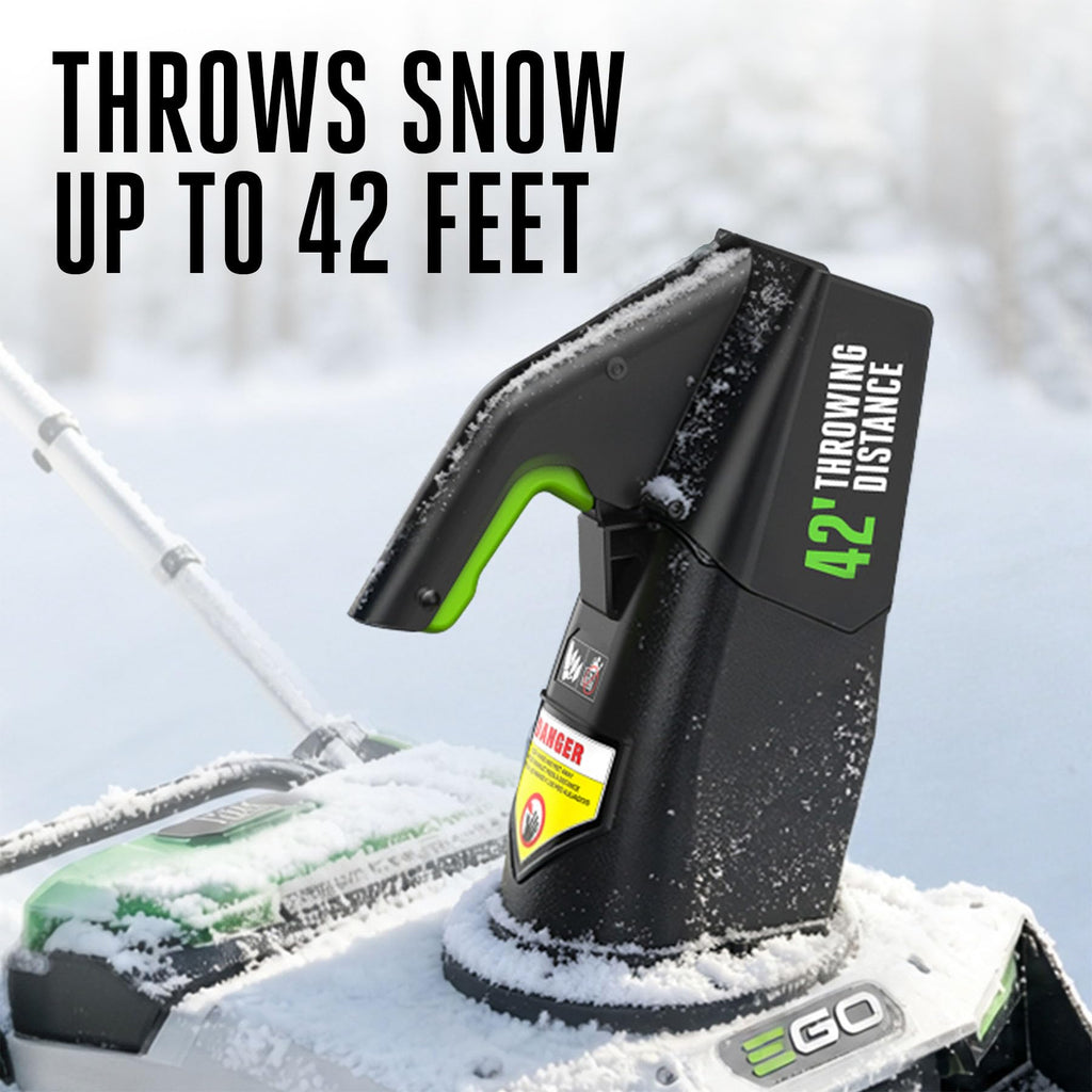 EGO Power+ 21" Electric Snow Blower, Gray/Black, Cordless Steel Auger, Includes (2) 56V 5.0Ah Batteries and Dual Port Charger, SNT2112
