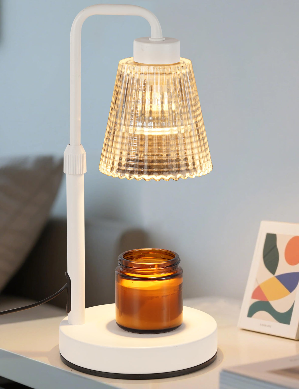 Gold Candle Warmer Lamp with 24h Cycle Timer, Dimmable Wax Melt Warmer