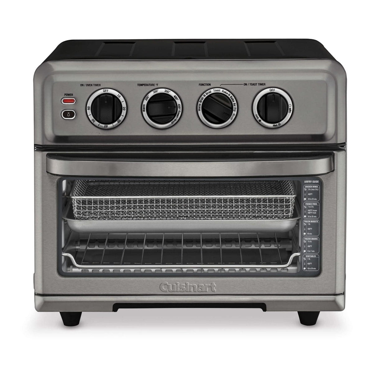 Cuisinart Air Fryer Toaster Oven, 1800W, 8-in-1 with Air Fry, Convection, Broil & Warm, 0.6 Cubic Feet, 60-Minute Timer, TOA-70NAS, Stainless Steel