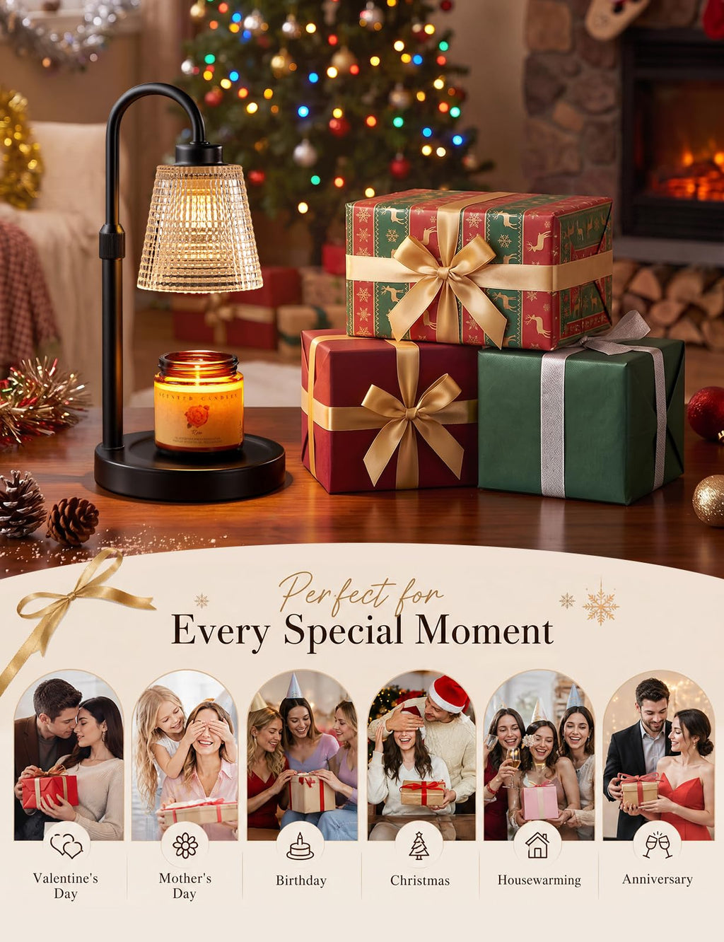 Innqoo Candle Warmer Lamp with Timer Home Decor Birthday Gifts for Women