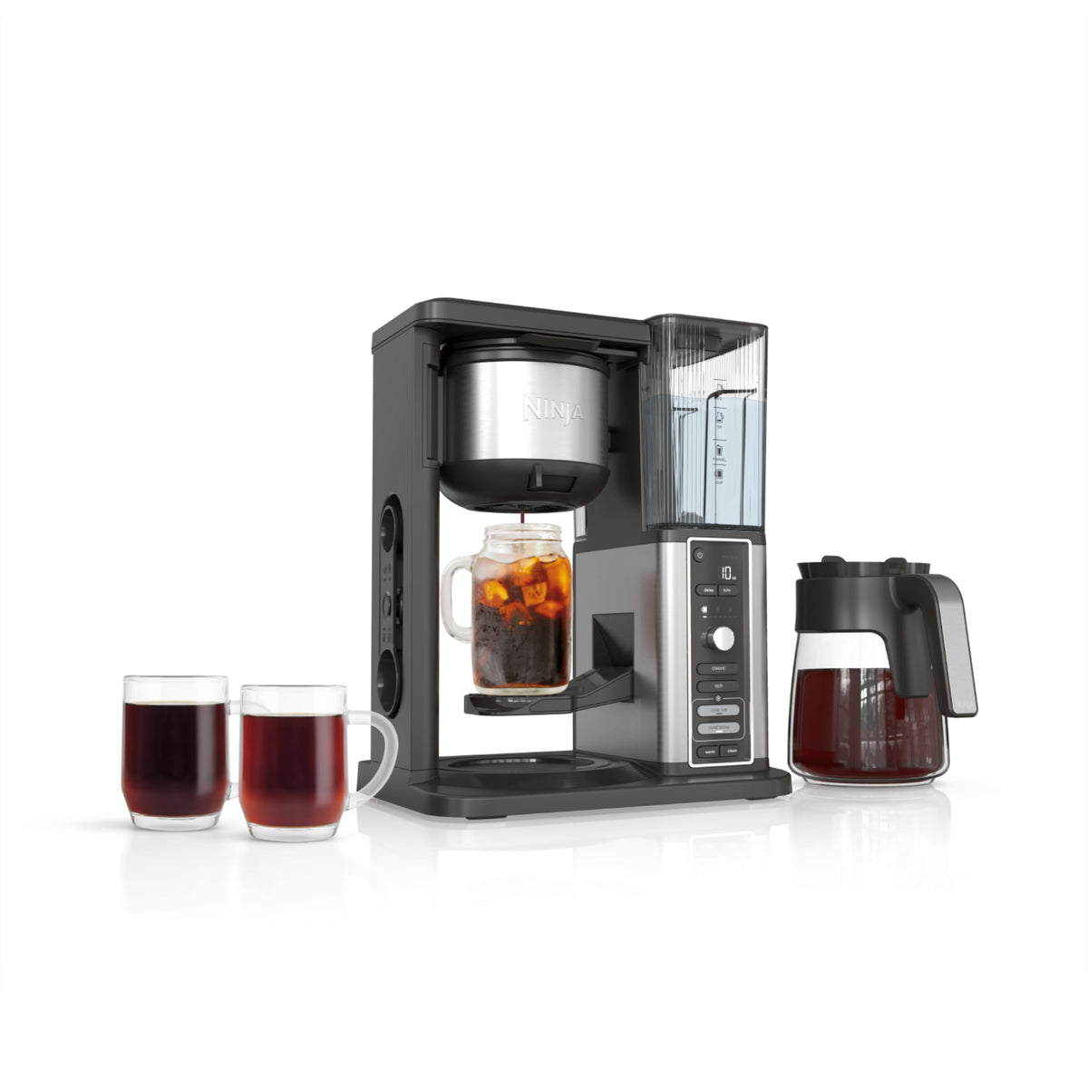 Ninja Coffee Maker, 10-Cup Carafe, Fold-Away Frother, Black, CM401
