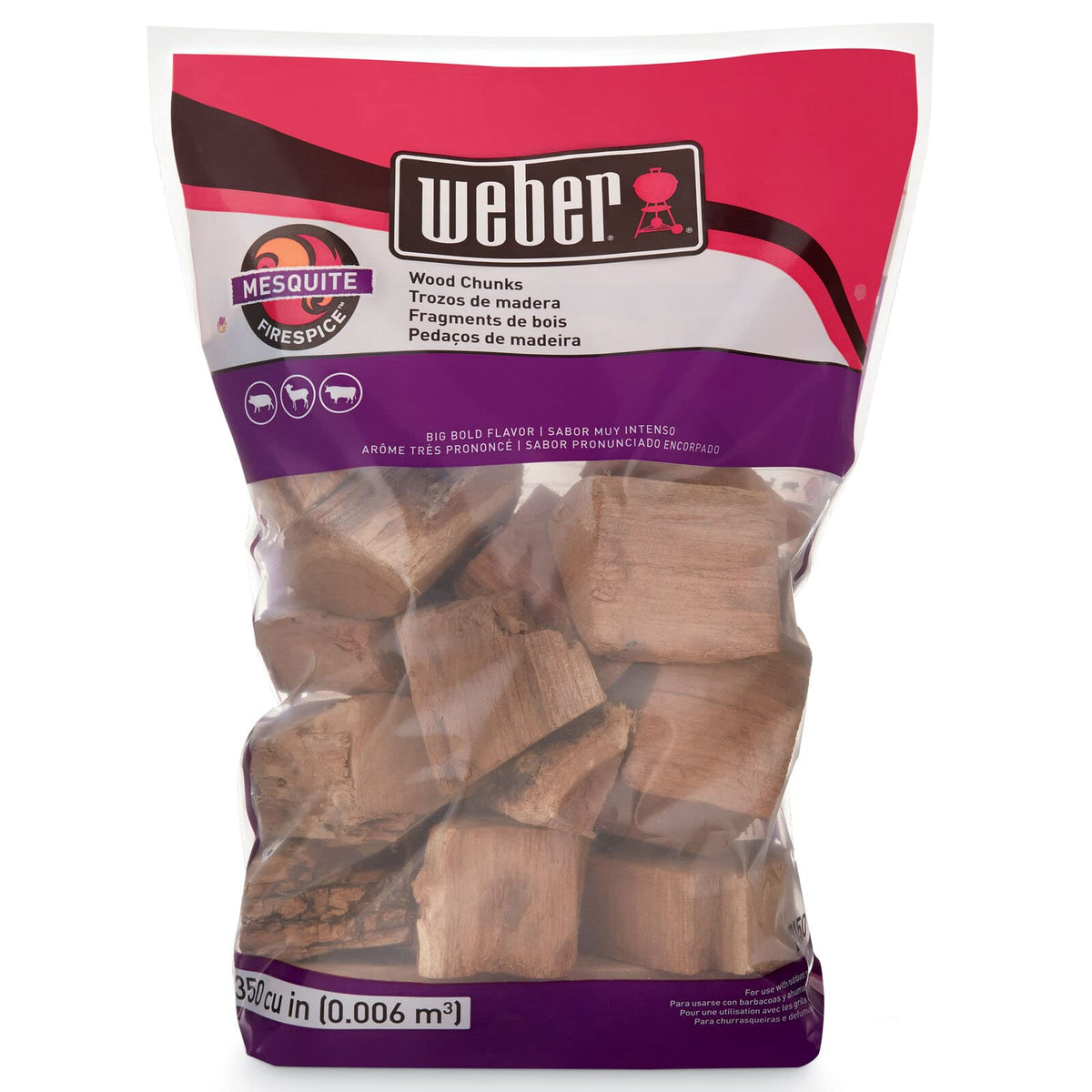 Weber® Cherry Wood Chunks, Outdoor Cooking Fuel, 4 lb