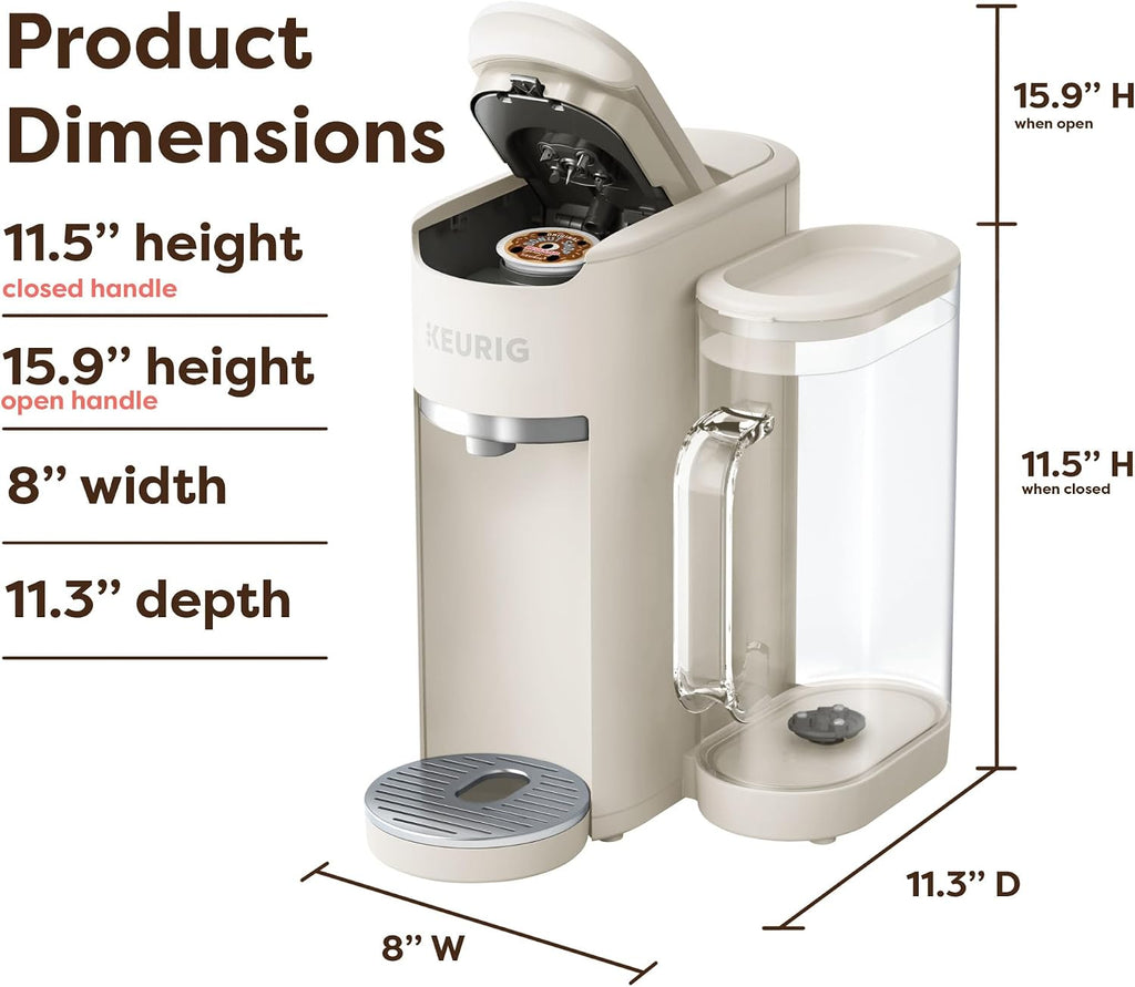 Keurig K-Supreme Gen 2, Hot and Iced Single Serve Coffee Maker, Warm Stone