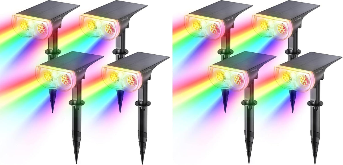 Linkind Halloween Solar Lights Outdoor Spotlight Waterproof RGB 6 Pack