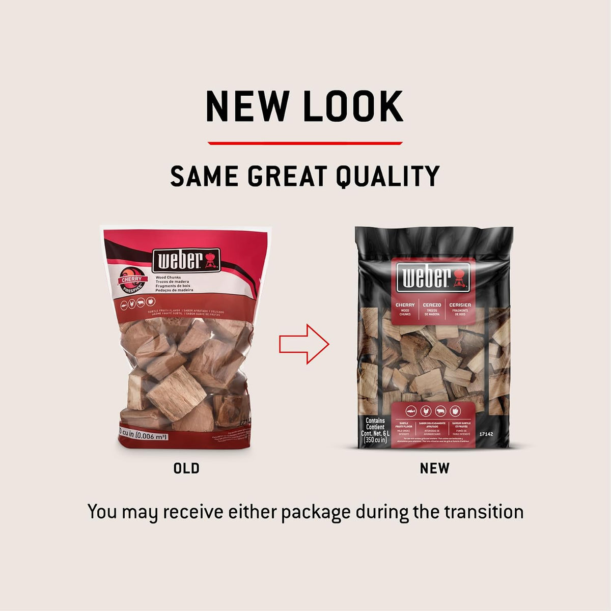 Weber® Cherry Wood Chunks, Outdoor Cooking Fuel, 4 lb