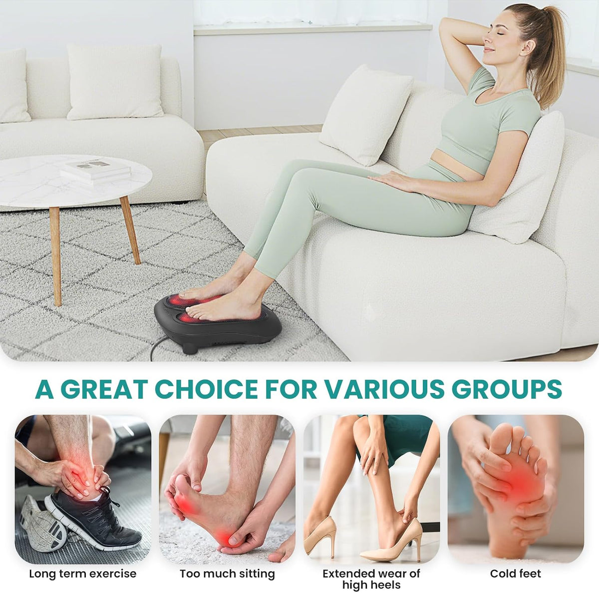 Nekteck Foot Massager with Heat, HSA Eligible FSA Massage Tools Gifts