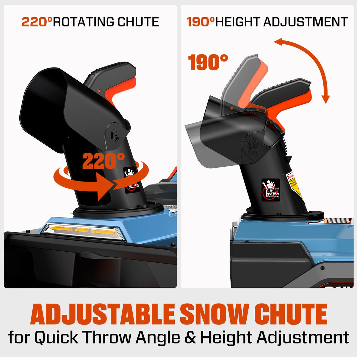 SENIX 40V 21-Inch Cordless Snow Blower with Variable-Speed Steel Auger