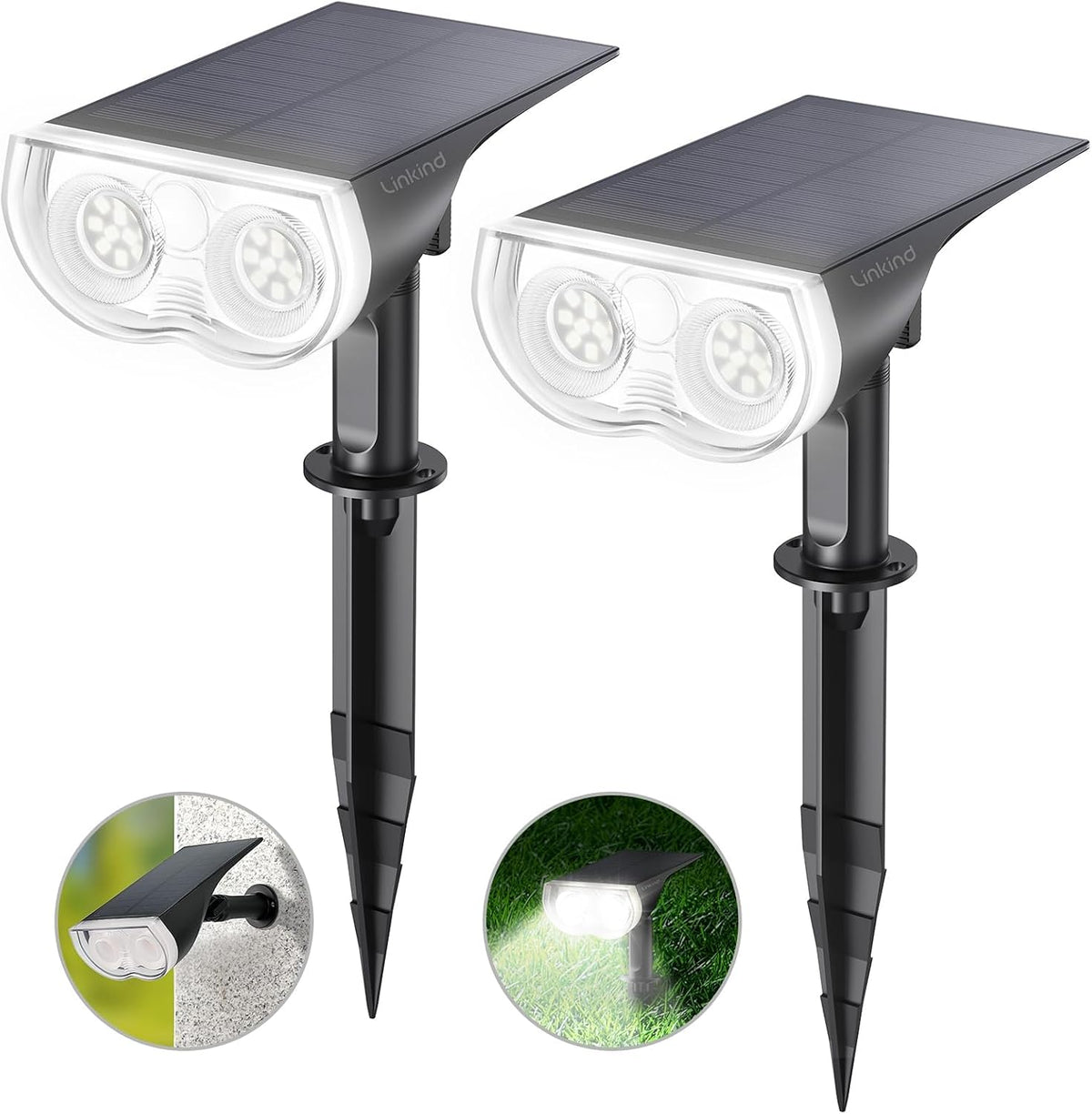 Linkind Halloween Solar Lights Outdoor Spotlight Waterproof RGB 6 Pack