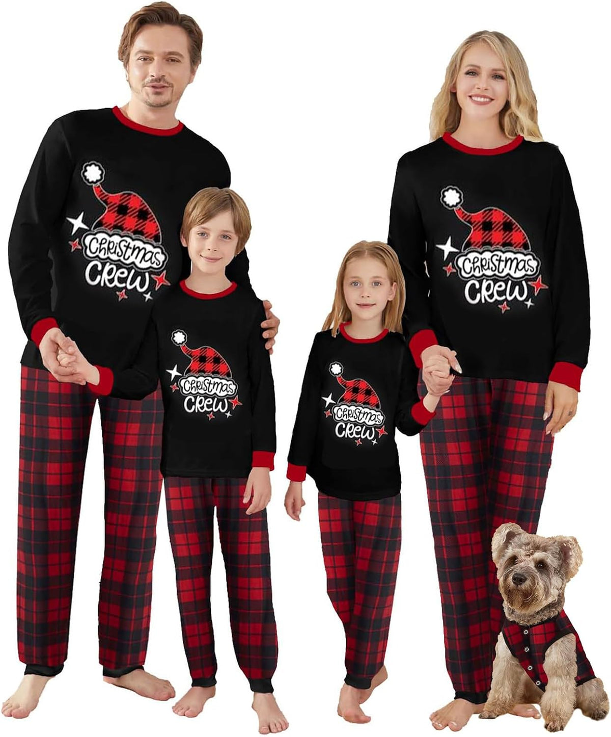 OAKFashion Christmas Family Pajamas Holiday Christma Pajama Family Matching Pjs Set Sleepwear Xmas Jammies