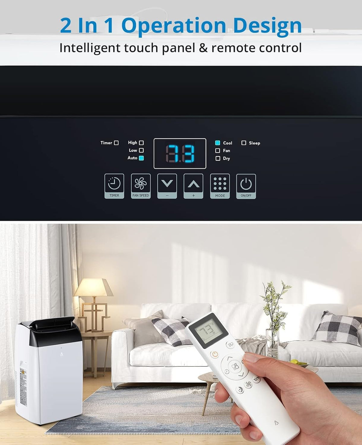 Garvee 3-in-1 Portable Air Conditioner, 14000 BTU (10200 BTU SACC) AC Unit