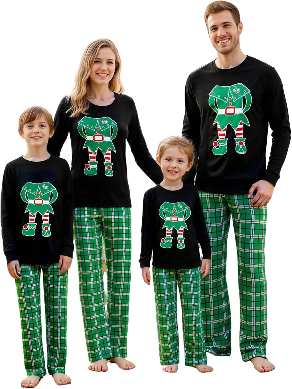 OAKFashion Christmas Family Pajamas Holiday Christma Pajama Family Matching Pjs Set Sleepwear Xmas Jammies