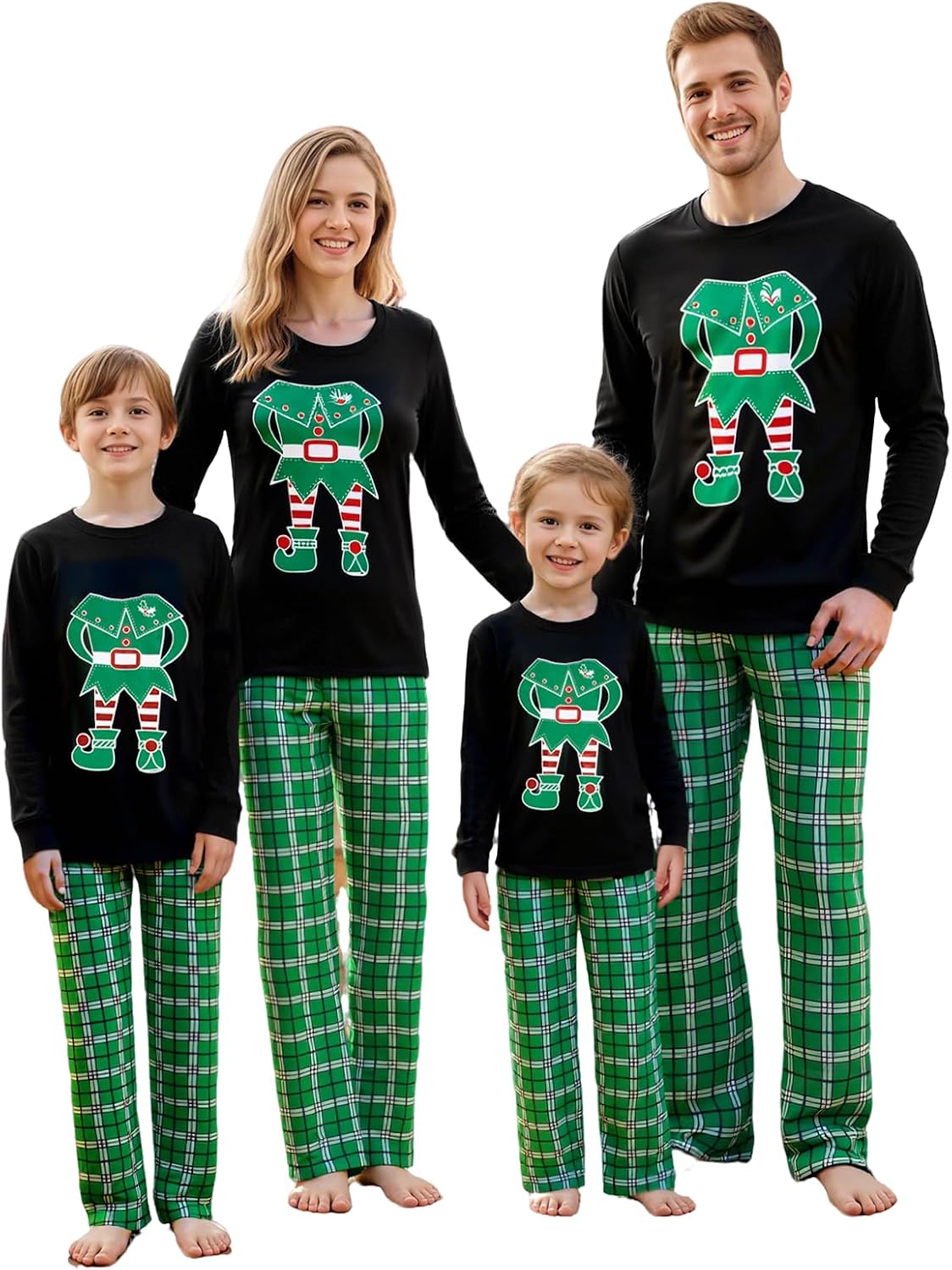 OAKFashion Christmas Family Pajamas Holiday Christma Pajama Family Matching Pjs Set Sleepwear Xmas Jammies