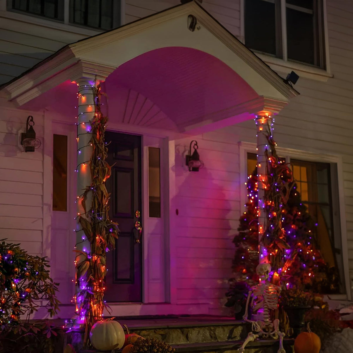 TW SHINE Halloween Lights, 400 LED 132FT Outdoor Halloween Lights Plug in with 8 Modes, Waterproof Christmas Light Outdoor, Indoor Decorations for Party Yard Haunted House Decor, Purple