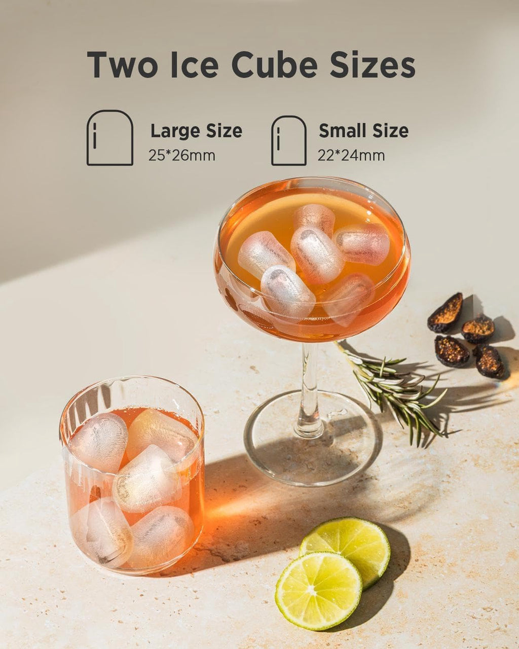 Silonn Ice Maker Countertop, Portable Ice Machine with Carry Handle, Self-Cleaning Ice Makers with Basket and Scoop, 9 Cubes in 6 Mins, 26 lbs per Day, Ideal for Home, Kitchen, Camping, RV