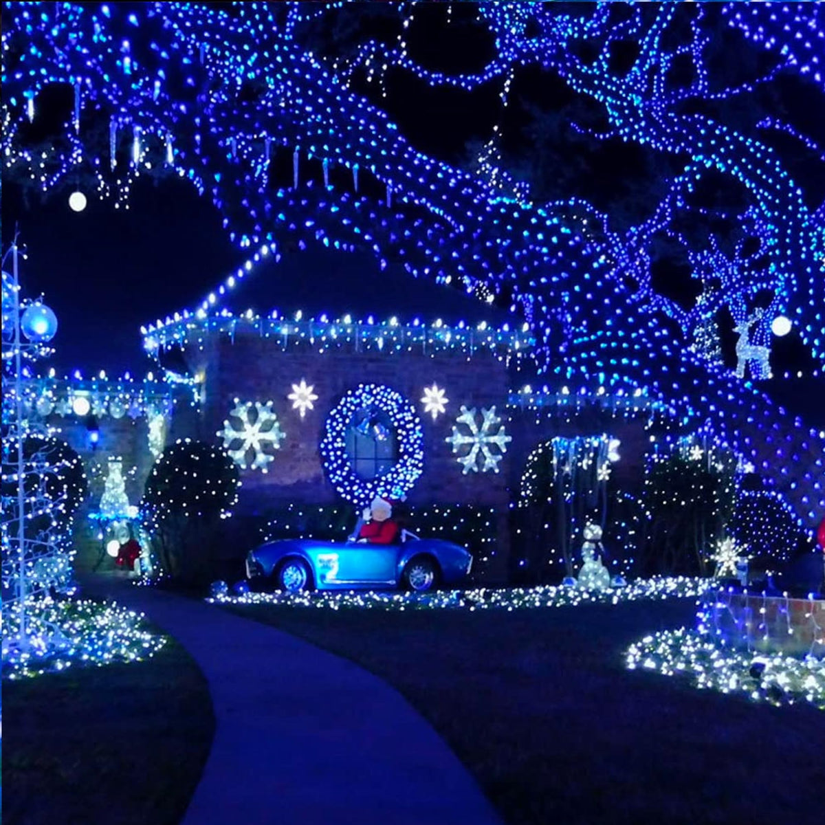 TW SHINE Halloween Lights, 400 LED 132FT Outdoor Halloween Lights Plug in with 8 Modes, Waterproof Christmas Light Outdoor, Indoor Decorations for Party Yard Haunted House Decor, Purple