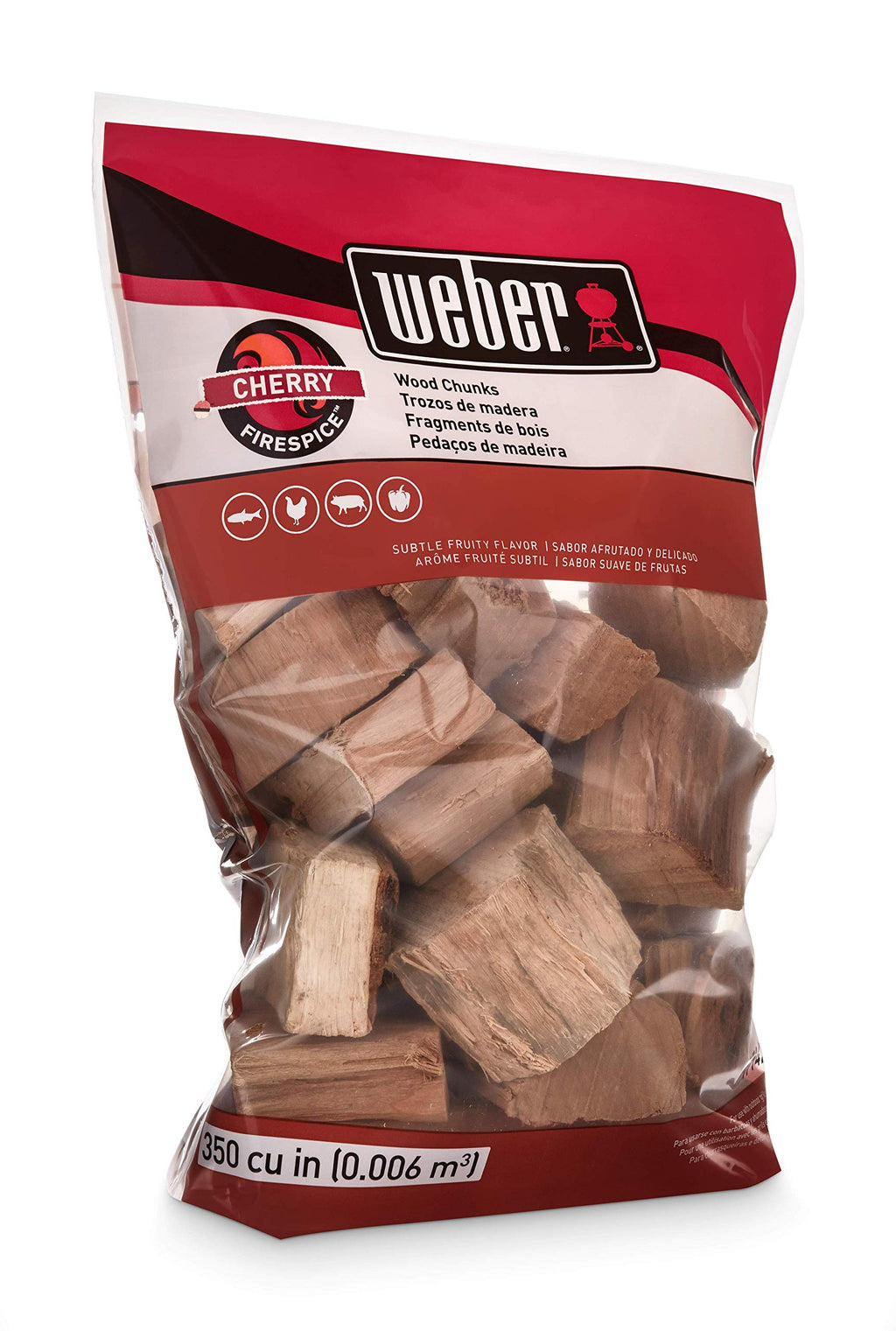 Weber® Cherry Wood Chunks, Outdoor Cooking Fuel, 4 lb