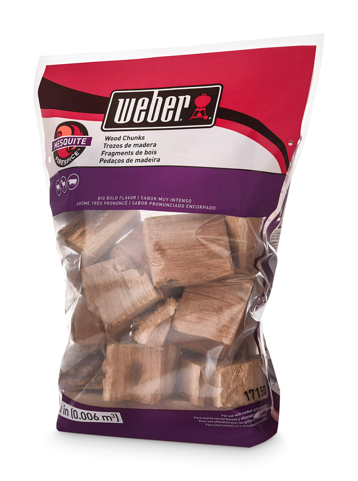 Weber® Cherry Wood Chunks, Outdoor Cooking Fuel, 4 lb