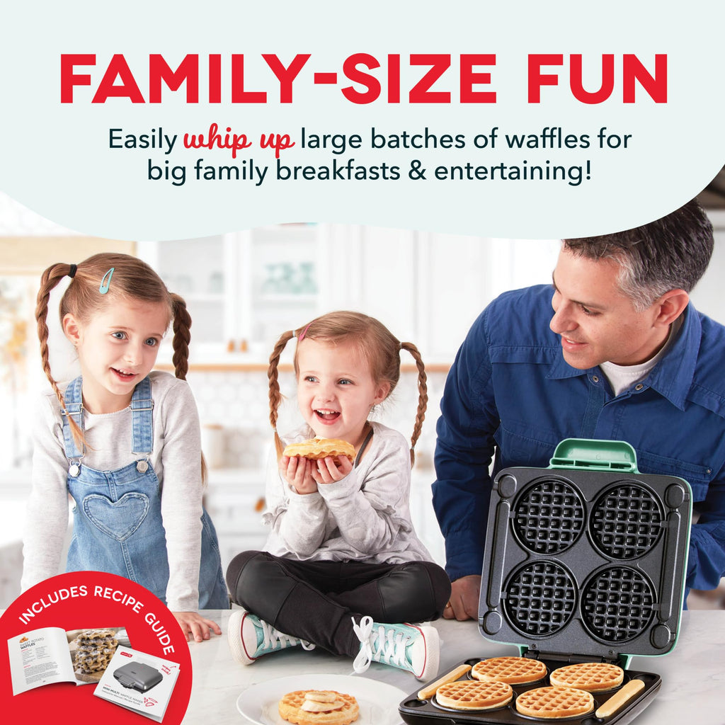 Dash Multi Mini Waffle Maker, Makes 4 Waffles at Once, Graphite