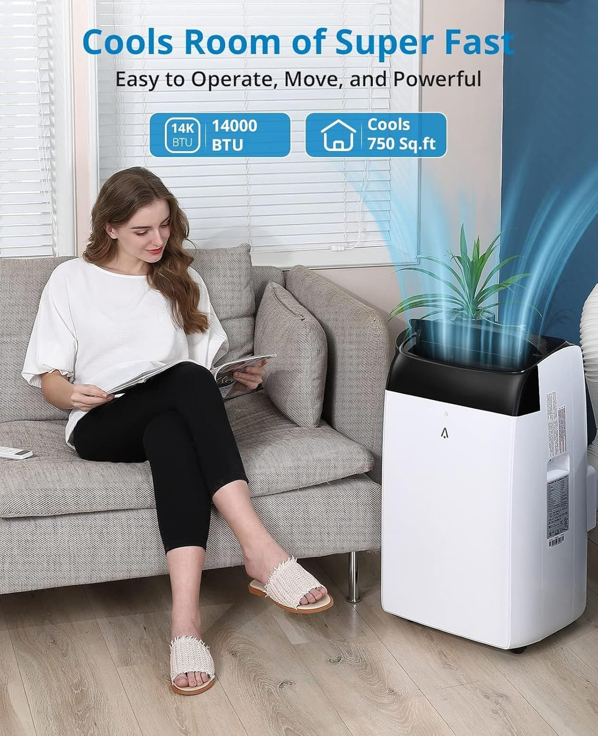 Garvee 3-in-1 Portable Air Conditioner, 14000 BTU (10200 BTU SACC) AC Unit