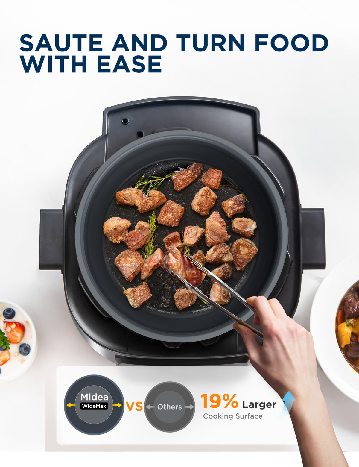 Midea 12-in-1 Electric Pressure Cooker, 6 Quarts, 12 Presets, Multi-Functional Programmable Slow Cooker, Rice Cooker, Steamer, Sauté Pan, Yogurt Maker, and More, Stainless Steel