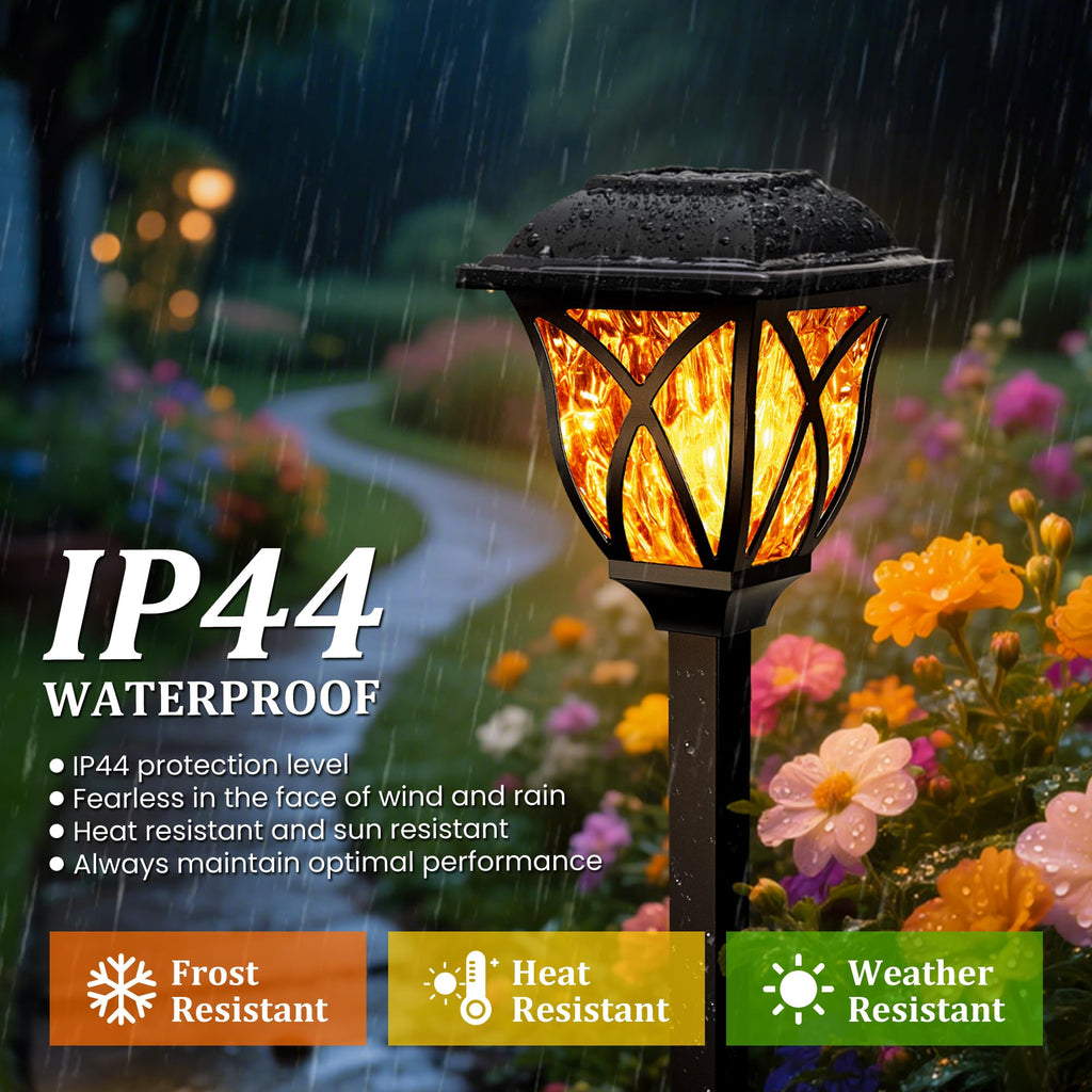 GIGALUMI 6 Pack Solar Lights Outdoor Waterproof, LED Solar Garden Lights